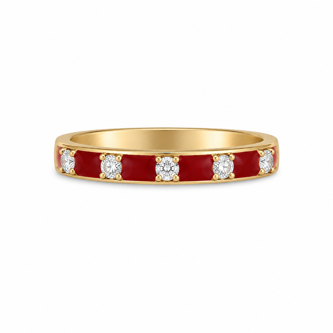 Crimson Aura Ring – 925 Sterling Silver Ring