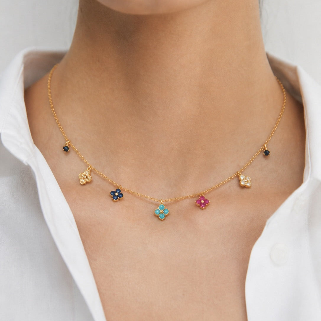 Rainbow Clover Necklace