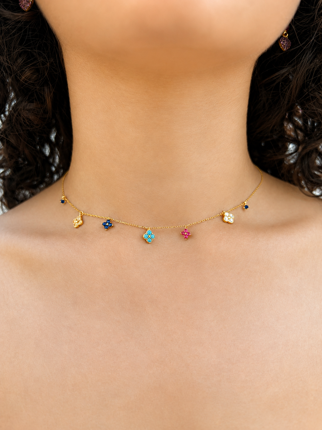 Rainbow Clover Necklace