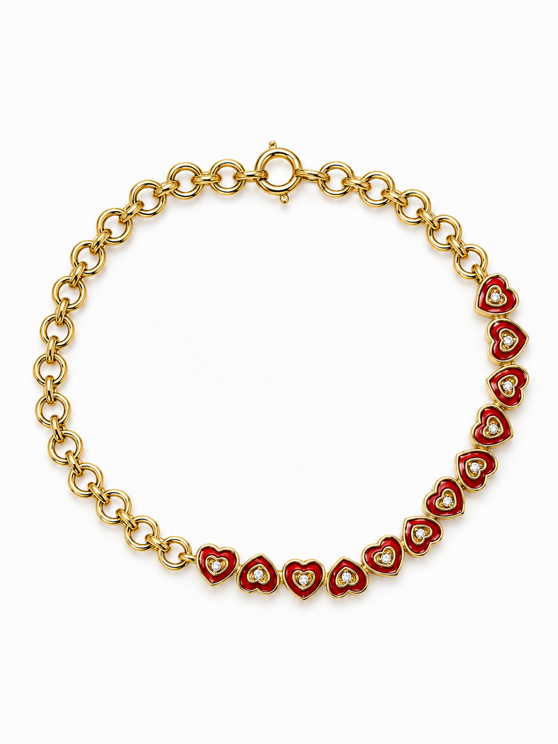 Ruby Heart Bracelet – 925 Sterling Silver Bracelet