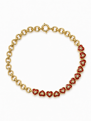 Ruby Heart Bracelet – 925 Sterling Silver Bracelet