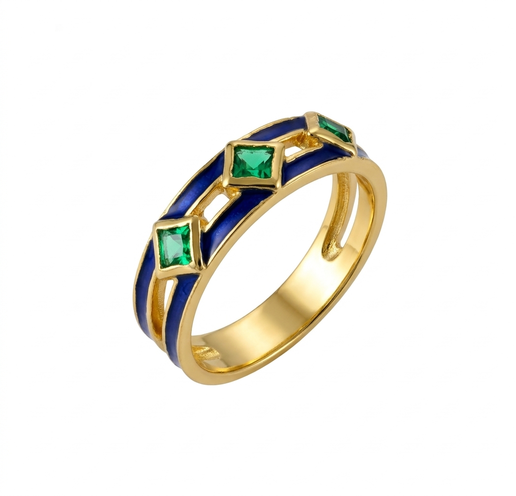 Noir Emerald Band Ring