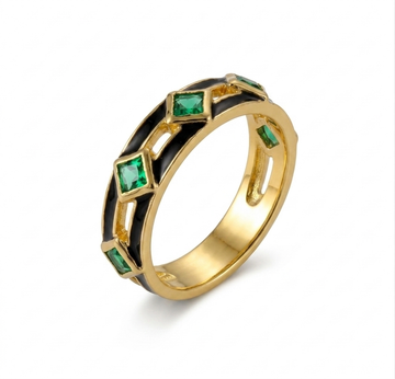 Emerald Eclipse Ring – 925 Sterling Silver Ring