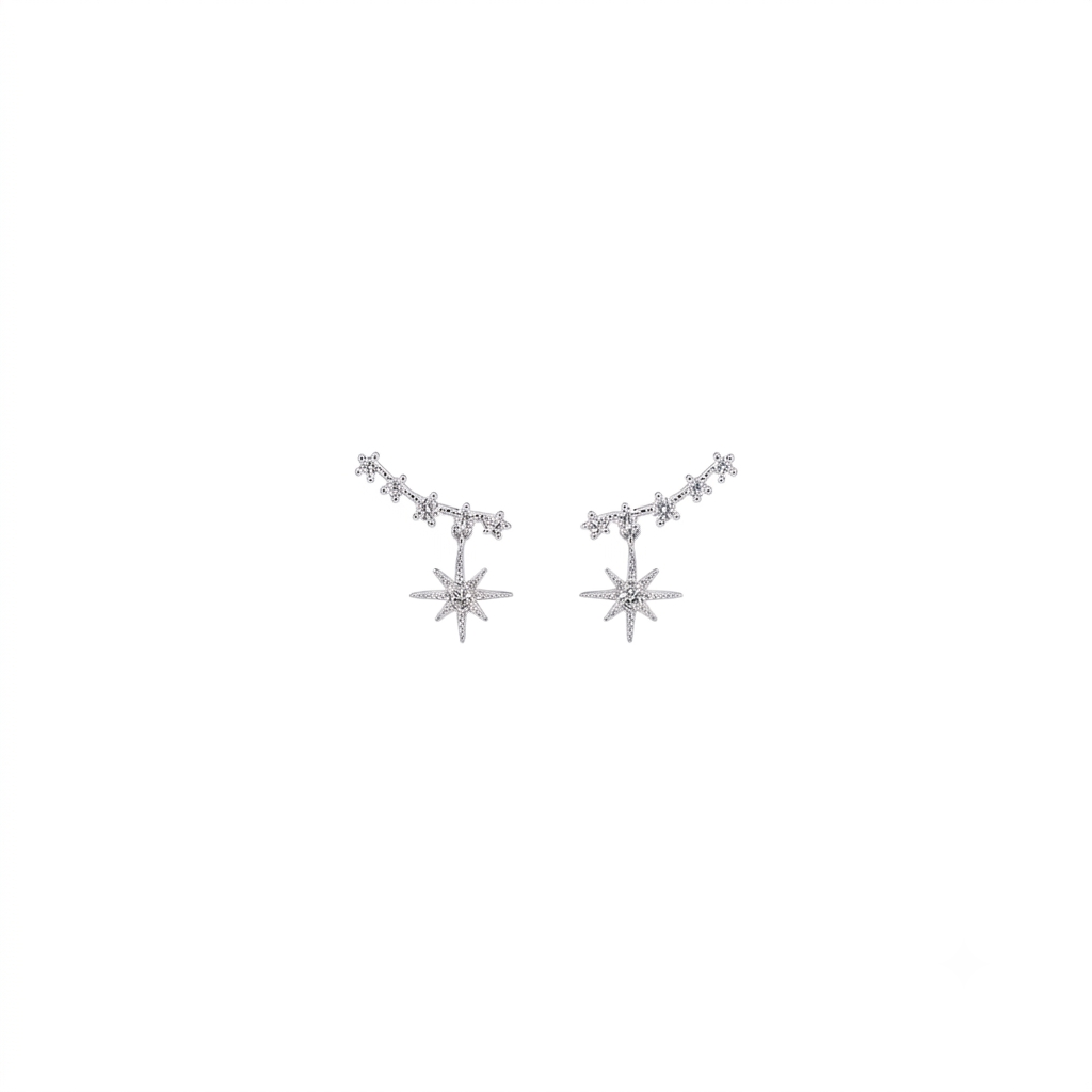 Luna star Climber - 925 Sterling Silver Earring