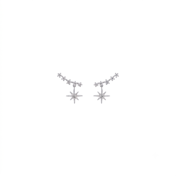 Luna star Climber - 925 Sterling Silver Earring