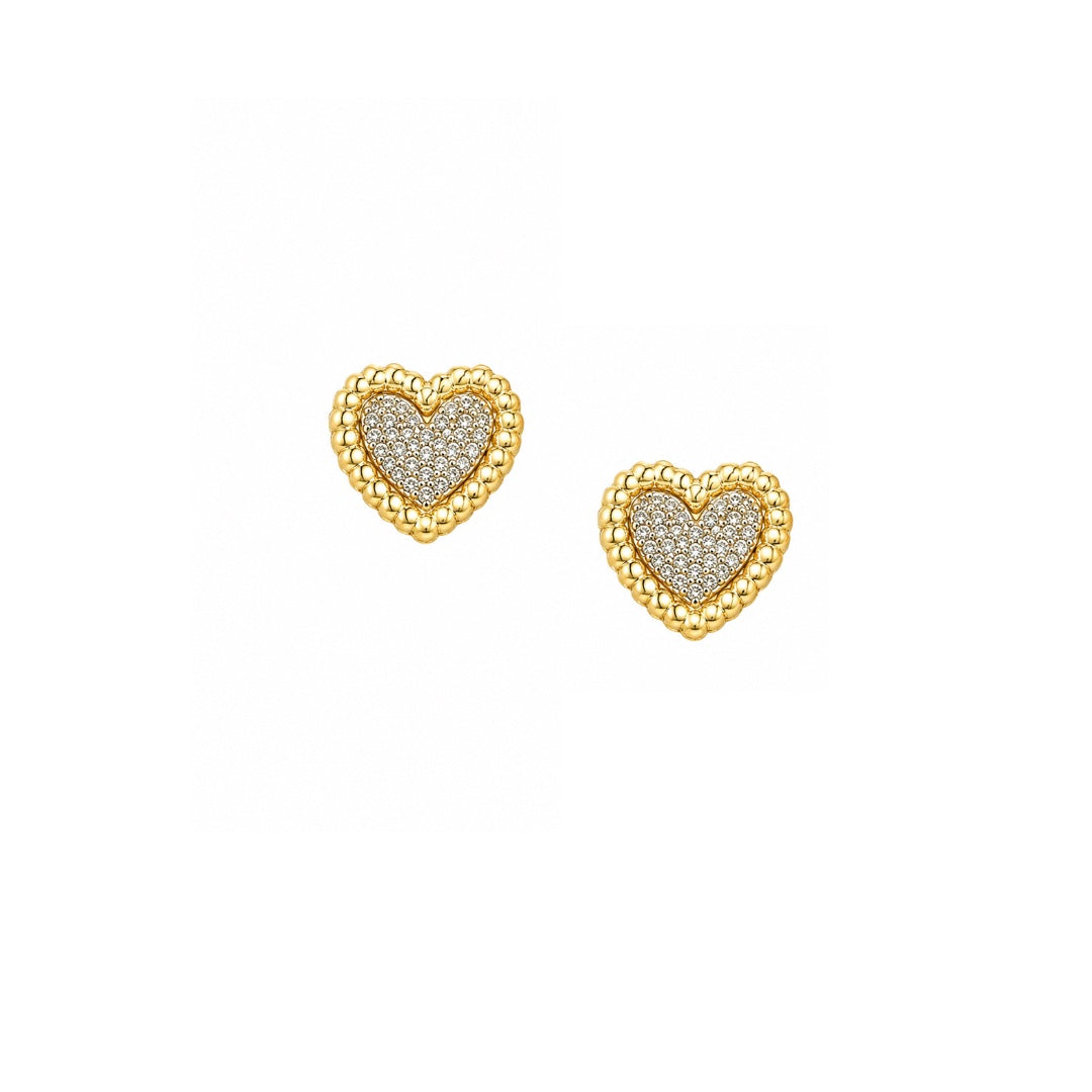 Élan Heart Studs - 925 Sterling Silver Studs