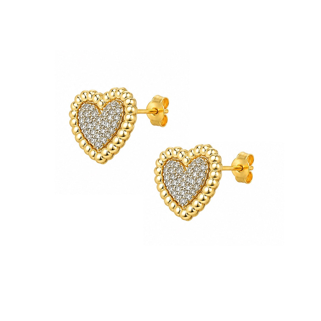 Élan Heart Studs - 925 Sterling Silver Studs