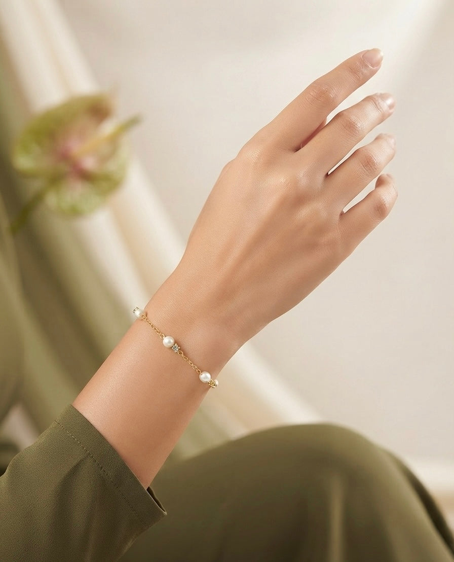 Mila Pearl Bracelet - 925 Sterling Silver Bracelet