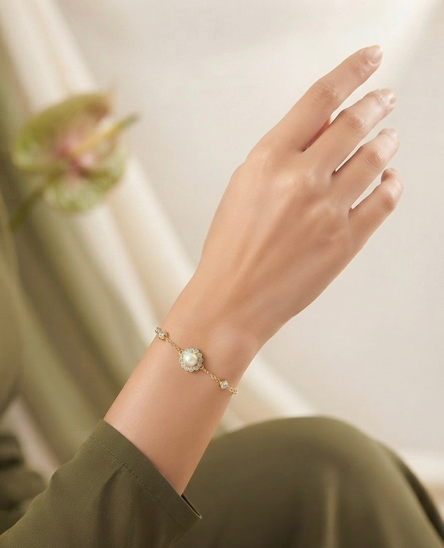 Zia Pearl Bracelet - 925 Sterling Silver Pendant