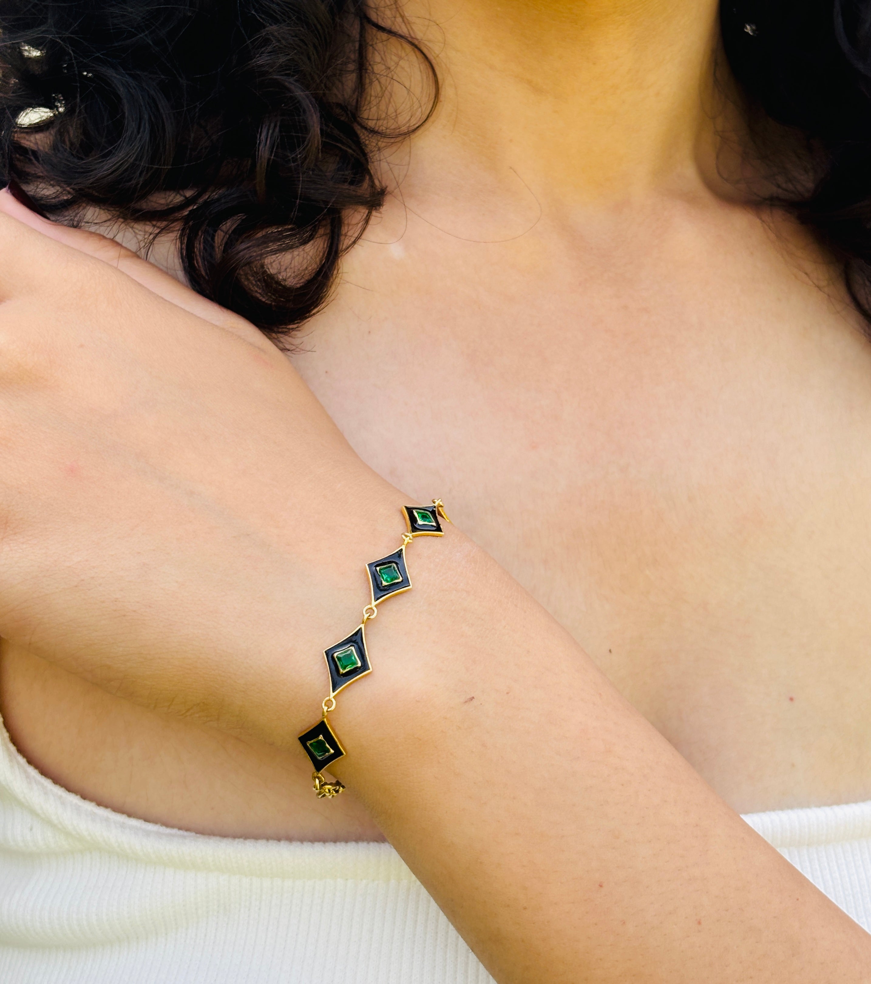 Noir Verde Bracelet - 925 Sterling Silver Bracelet
